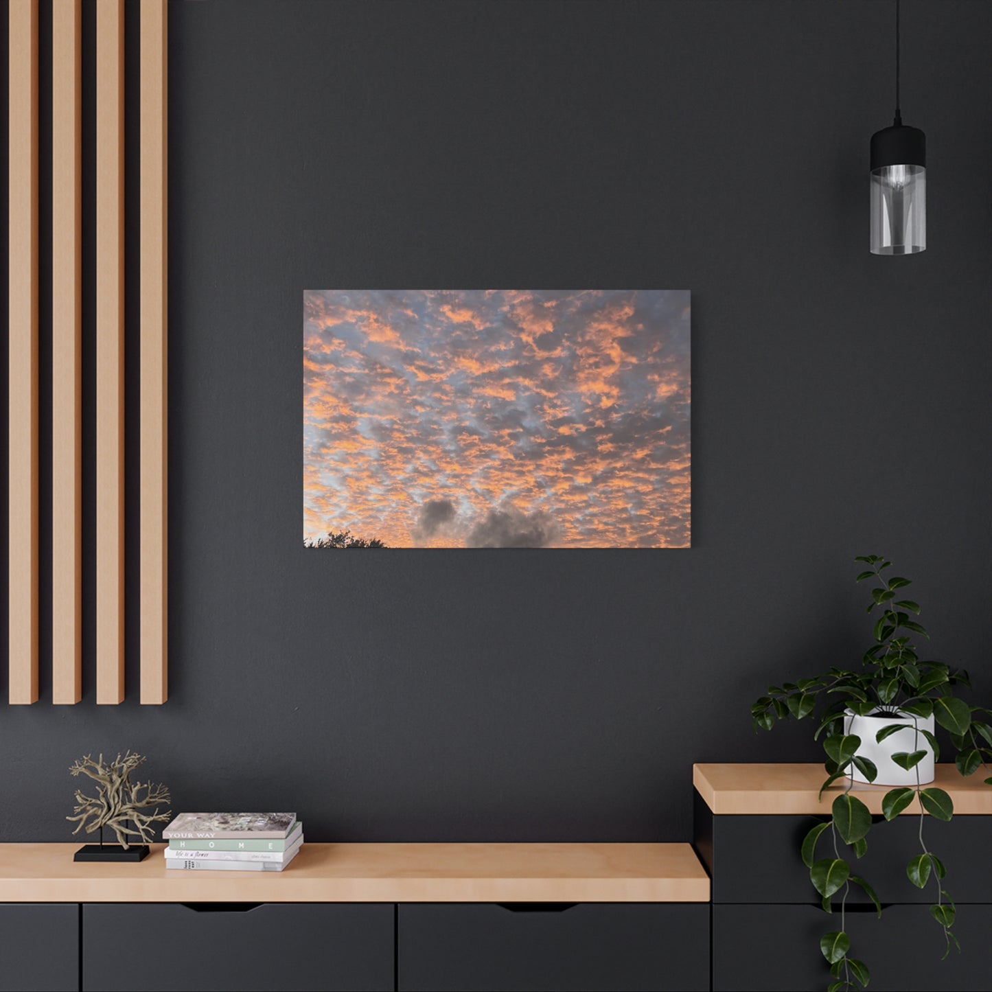 Sky on Fire – Sunset Cloud Photography Print | Dramatic Sky Wall Art – Stretched Matte Print