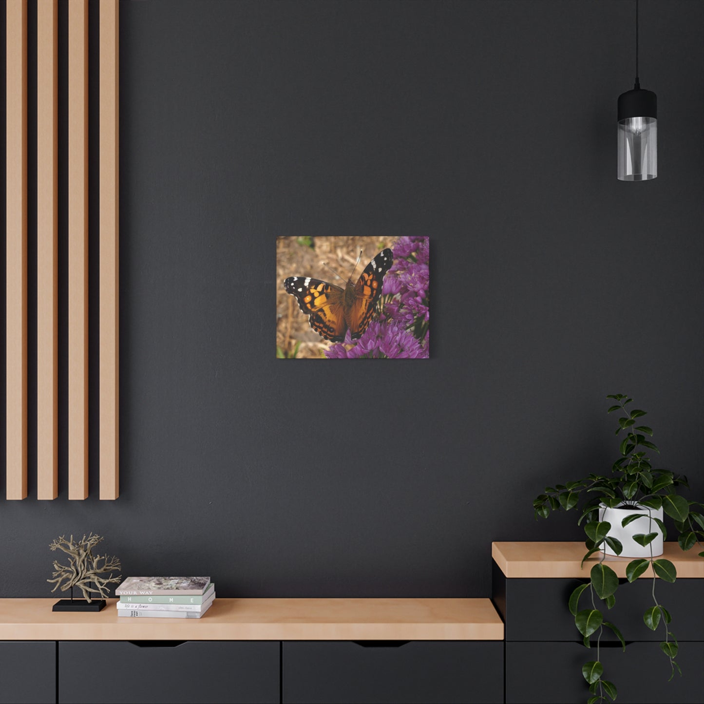 Becoming Beautiful – Butterfly Flower Photography Print | Nature Wall Art – Stretched Matte Print