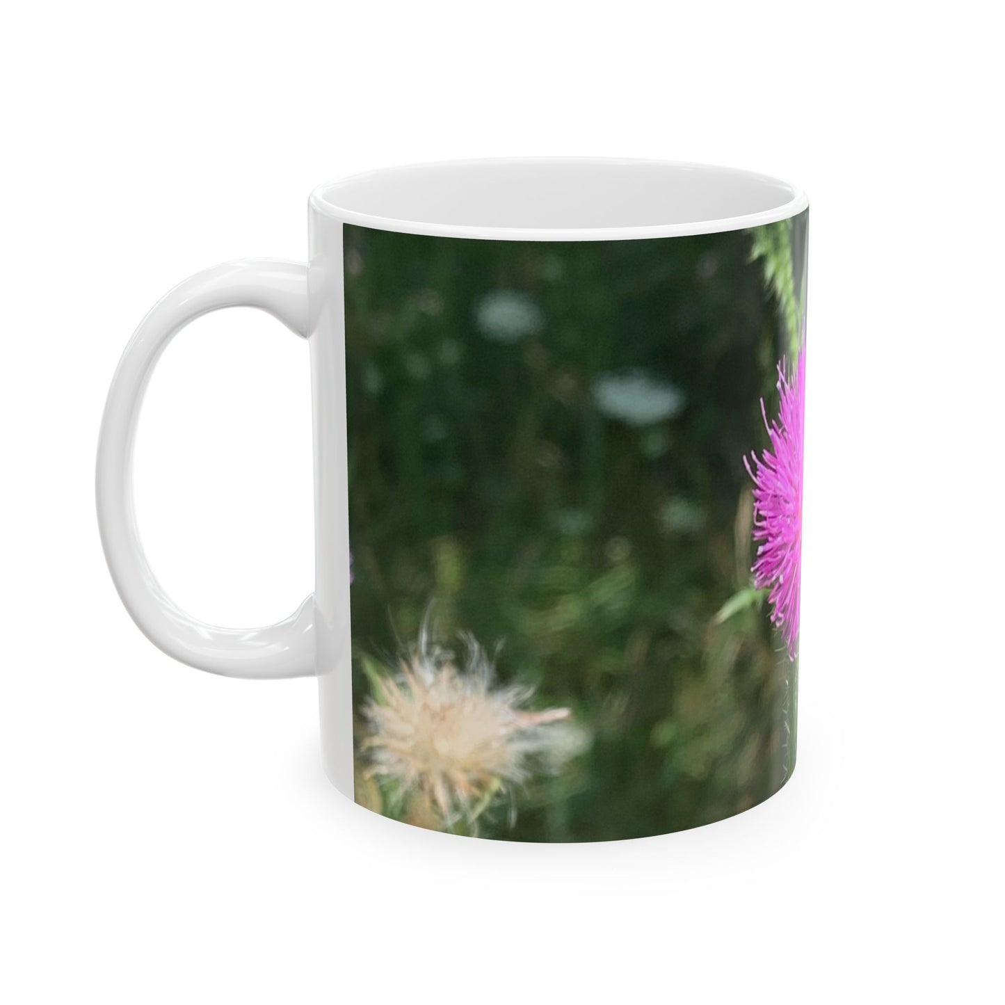 Wild Thistle & Bee Mug – Nature Photography Coffee Mug | Floral Wildlife Ceramic Mug