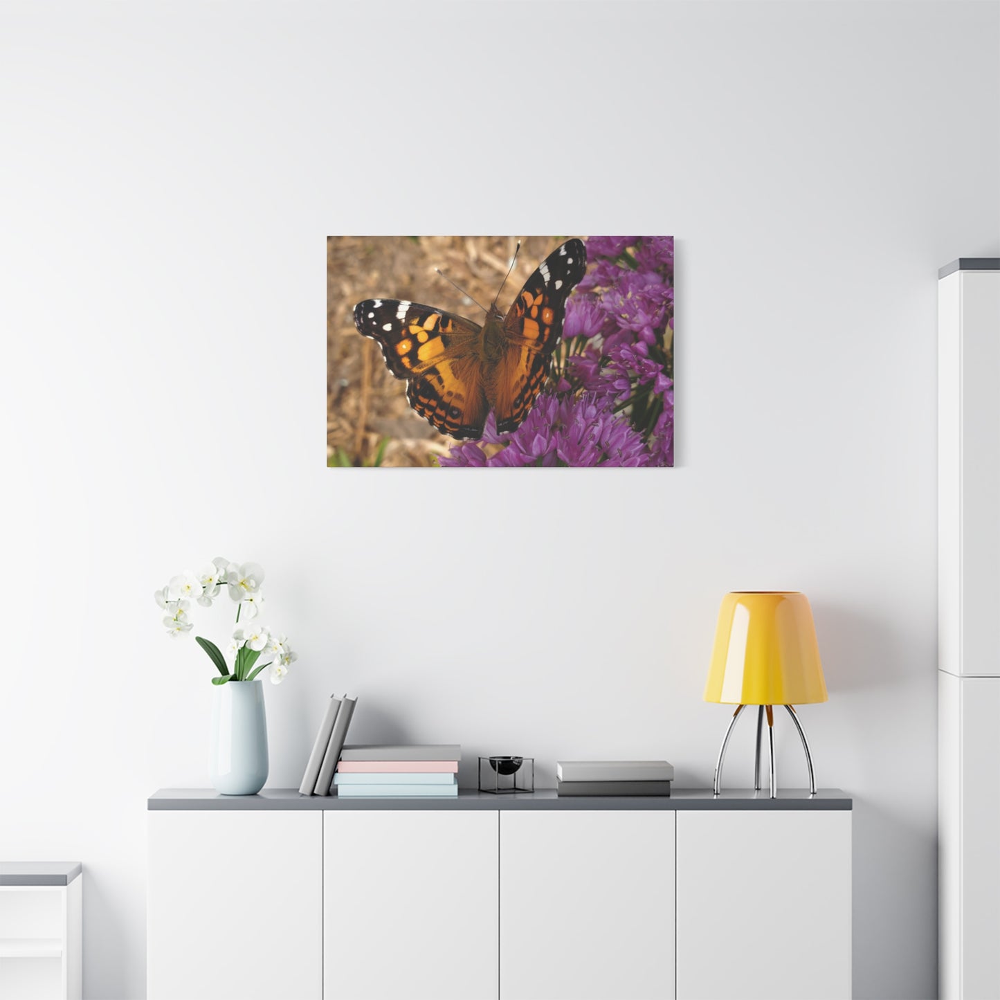 Becoming Beautiful – Butterfly Flower Photography Print | Nature Wall Art – Stretched Matte Print