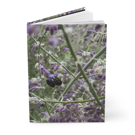 Lavender Wildflower Hardcover Journal – Matte Floral Notebook | Bee Nature Writing Journal