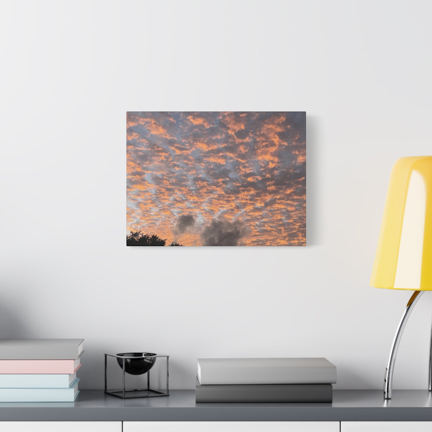 Sky on Fire – Sunset Cloud Photography Print | Dramatic Sky Wall Art – Stretched Matte Print