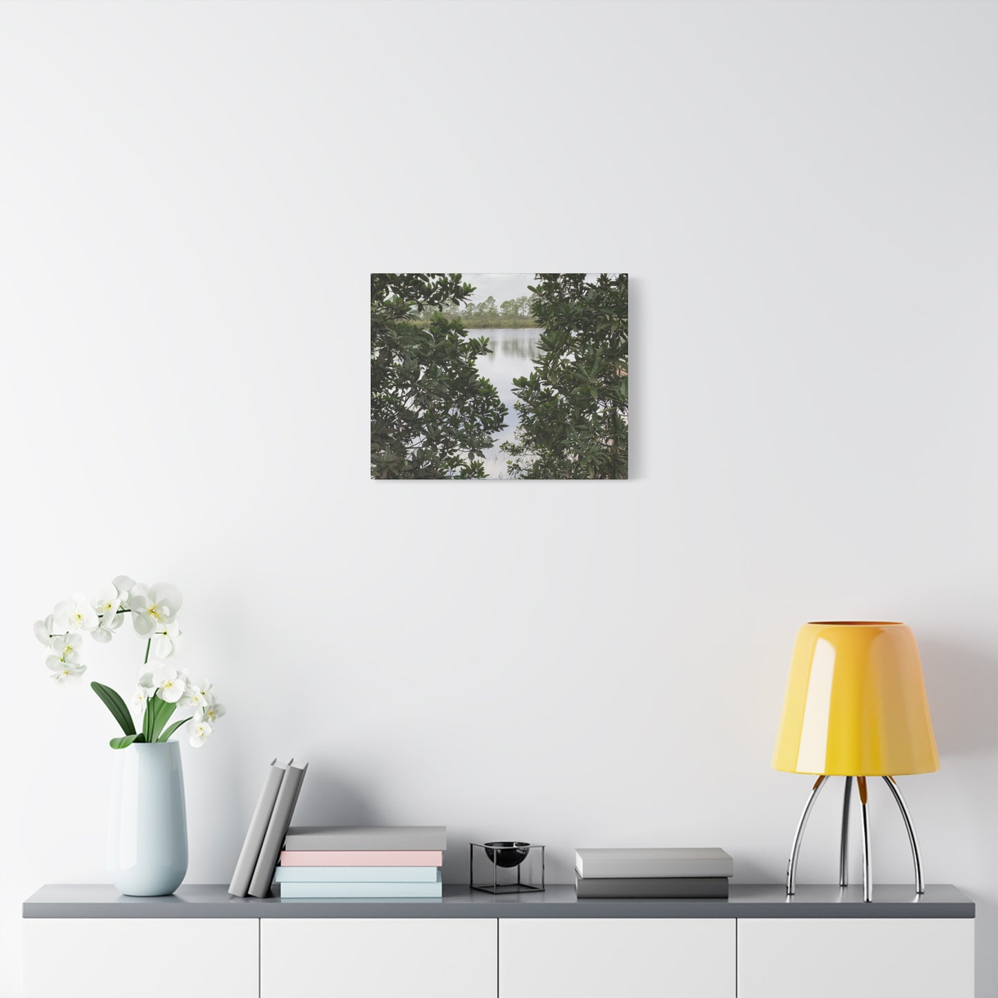 Framed By Nature – Nature Landscape Photography Print | Lake View Wall Art – Stretched Matte Print