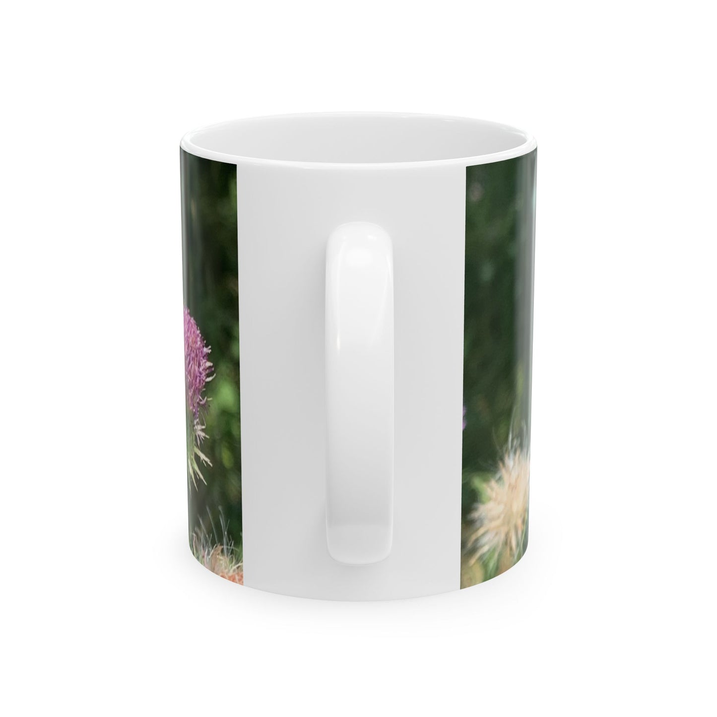 Wild Thistle & Bee Mug – Nature Photography Coffee Mug | Floral Wildlife Ceramic Mug