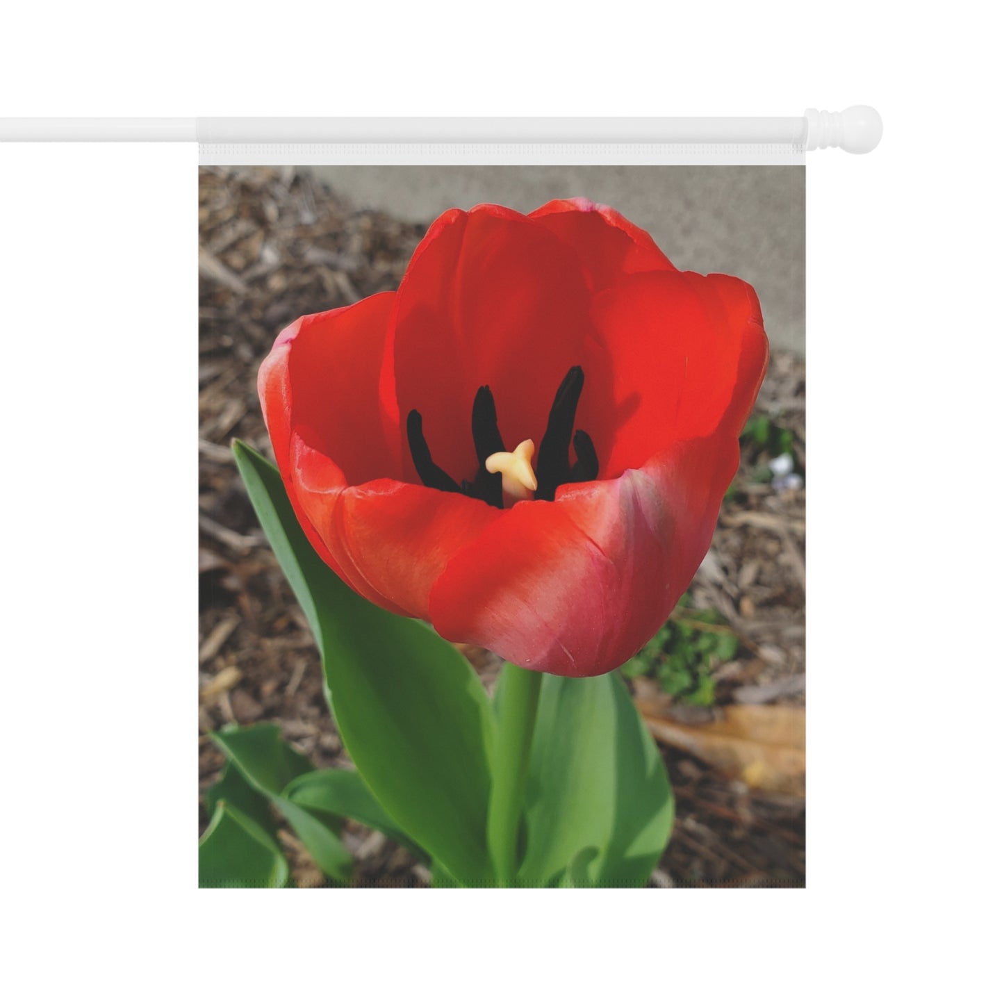 Crimson Bloom Garden Flag Yard Banner