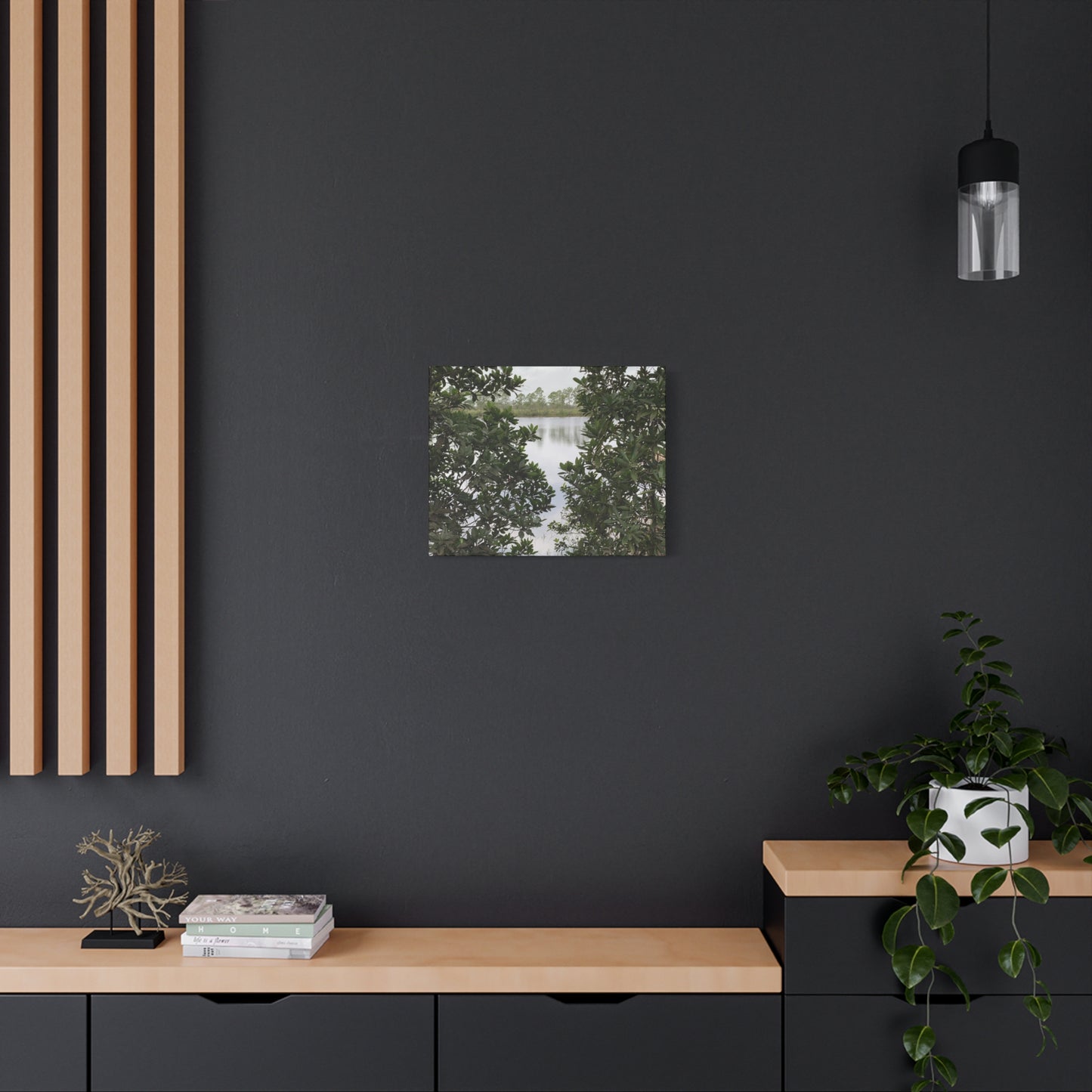 Framed By Nature – Nature Landscape Photography Print | Lake View Wall Art – Stretched Matte Print