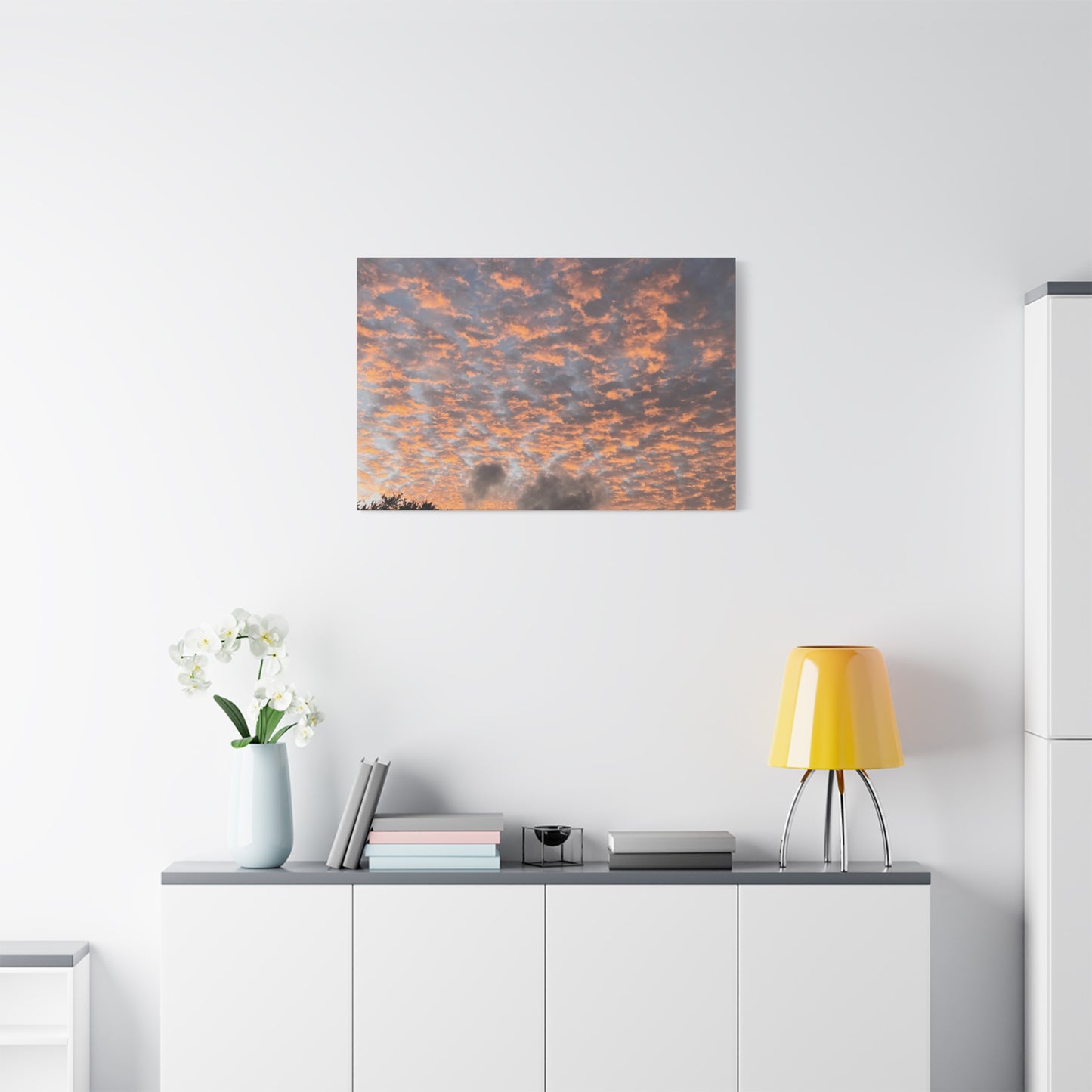 Sky on Fire – Sunset Cloud Photography Print | Dramatic Sky Wall Art – Stretched Matte Print
