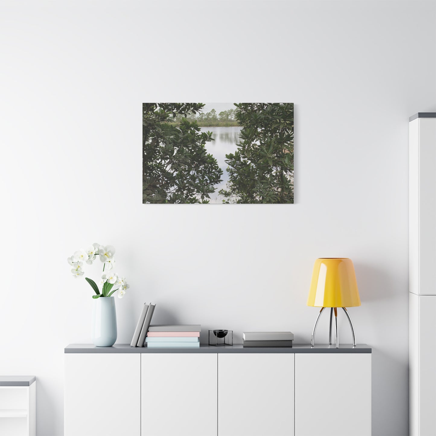 Framed By Nature – Nature Landscape Photography Print | Lake View Wall Art – Stretched Matte Print