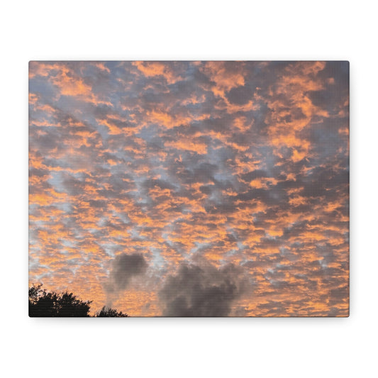 Sky on Fire – Sunset Cloud Photography Print | Dramatic Sky Wall Art – Stretched Matte Print