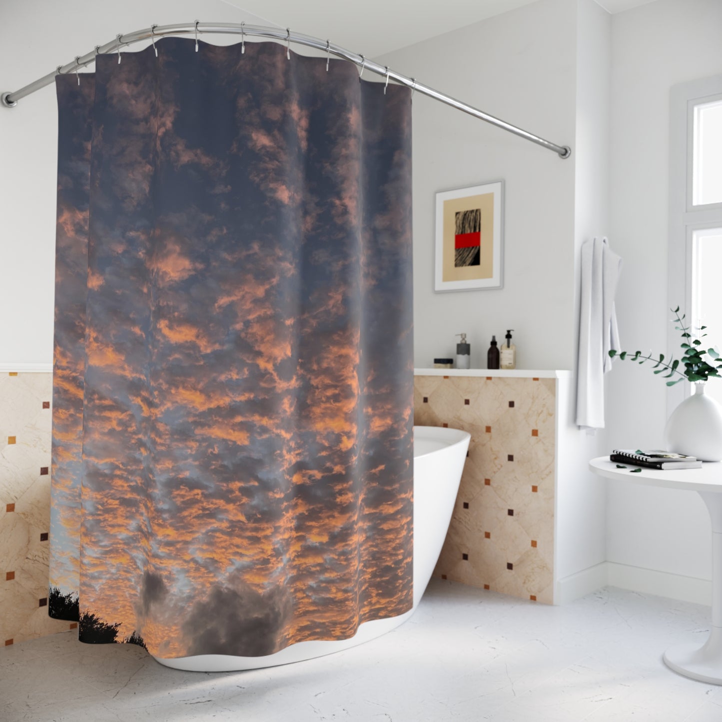 Sky on Fire Sunset Shower Curtain