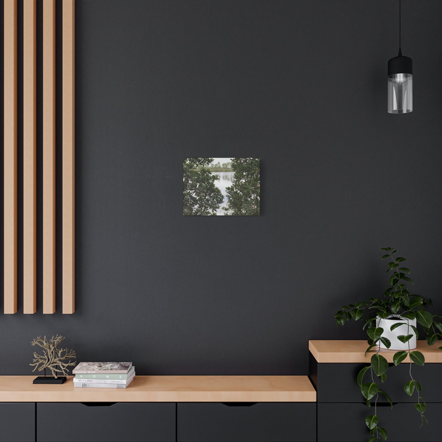 Framed By Nature – Nature Landscape Photography Print | Lake View Wall Art – Stretched Matte Print