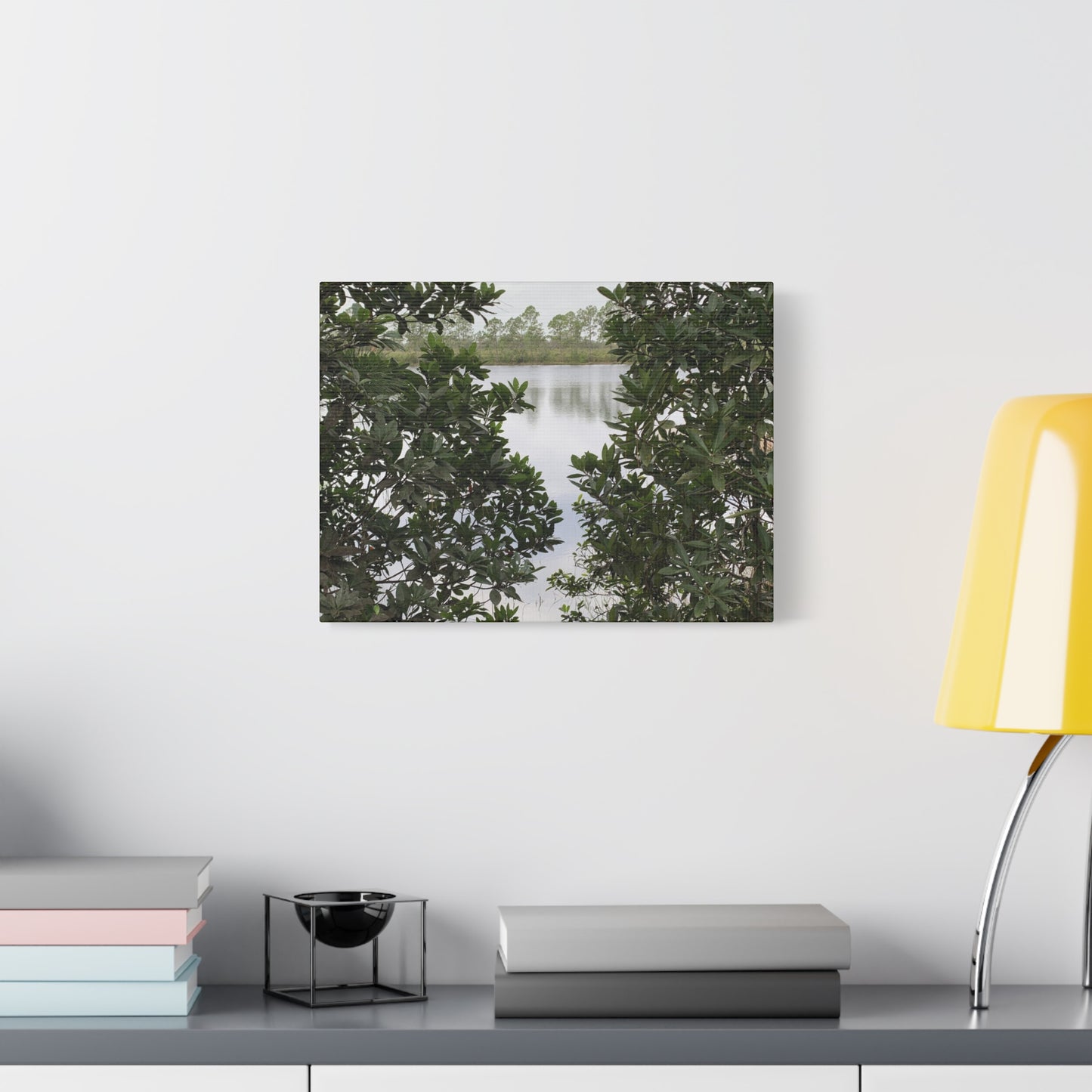 Framed By Nature – Nature Landscape Photography Print | Lake View Wall Art – Stretched Matte Print