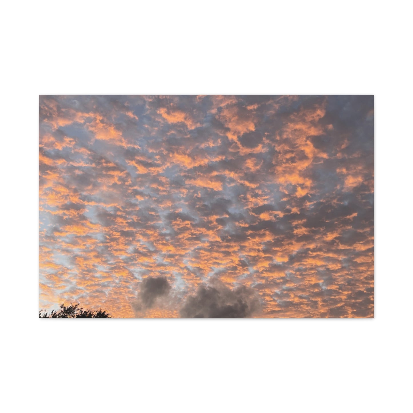Sky on Fire – Sunset Cloud Photography Print | Dramatic Sky Wall Art – Stretched Matte Print