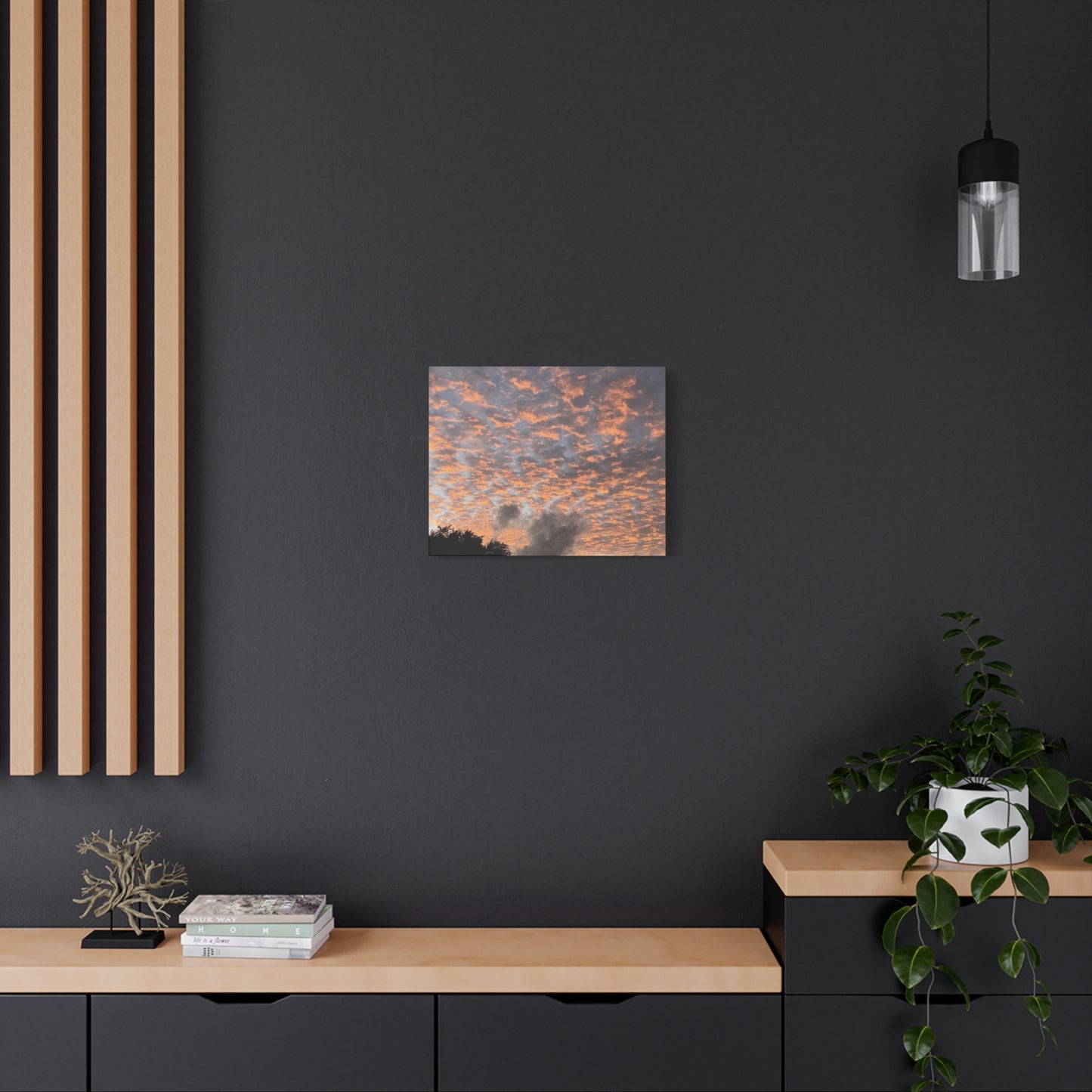 Sky on Fire – Sunset Cloud Photography Print | Dramatic Sky Wall Art – Stretched Matte Print