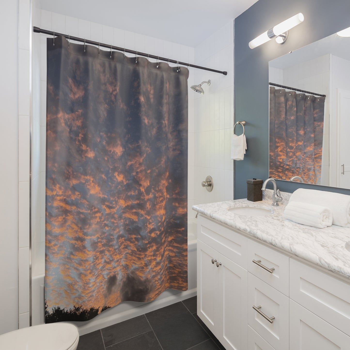 Sky on Fire Sunset Shower Curtain