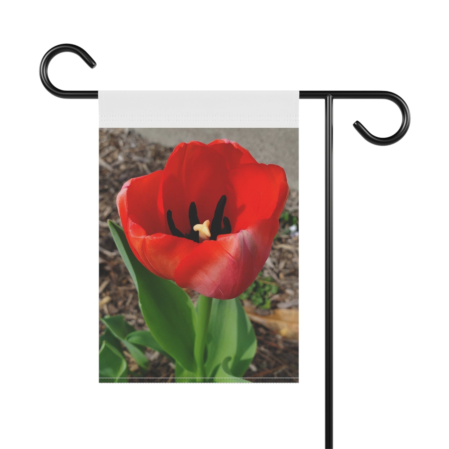 Crimson Bloom Garden Flag Yard Banner